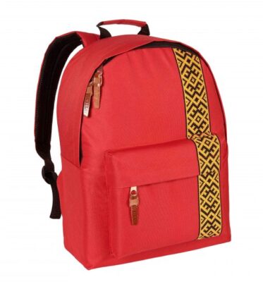 Рюкзак міський модель: City колір: червоний вишиванка жовто-чорна