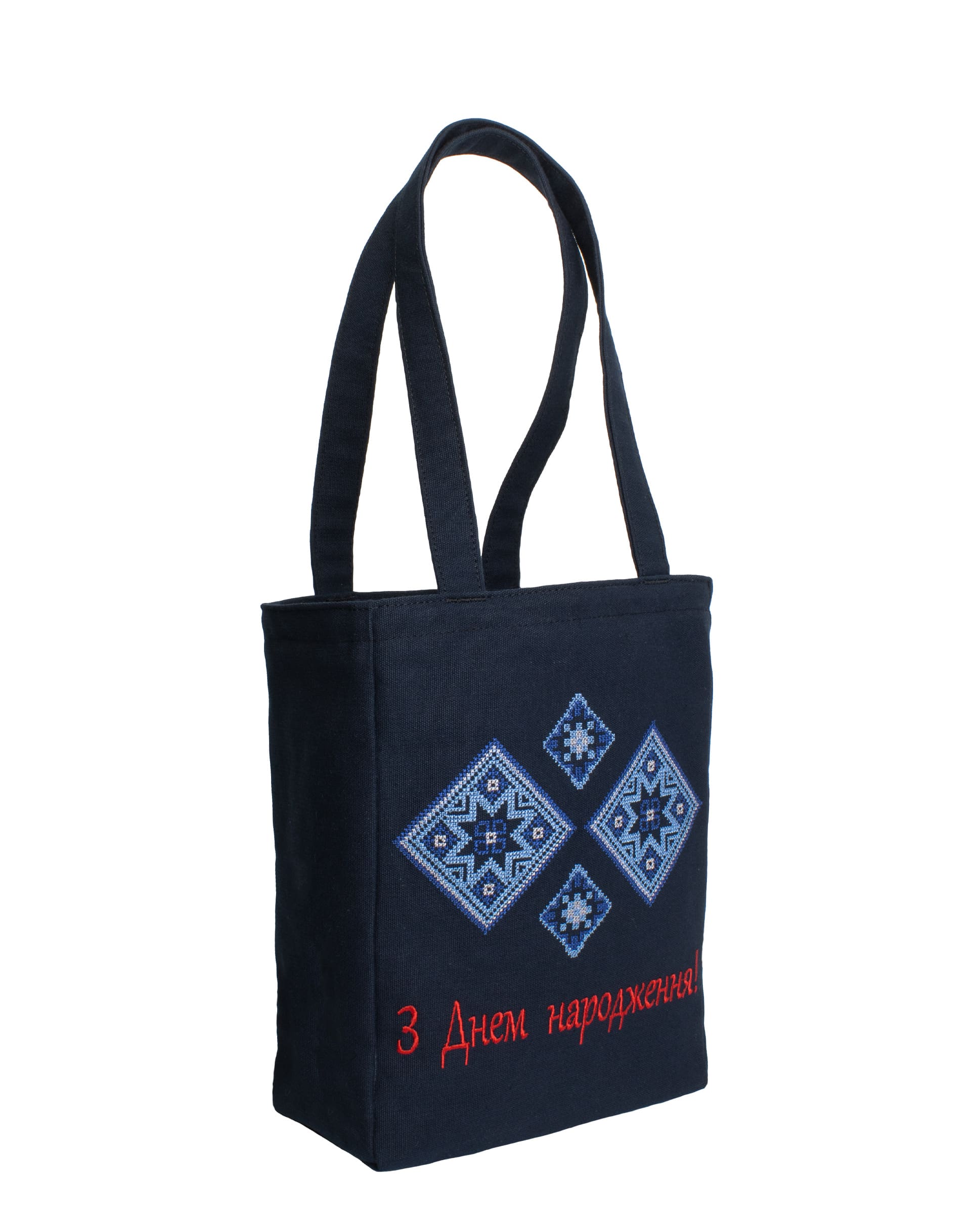 Сумка-шопер Surikat колір: синій з вишивкою