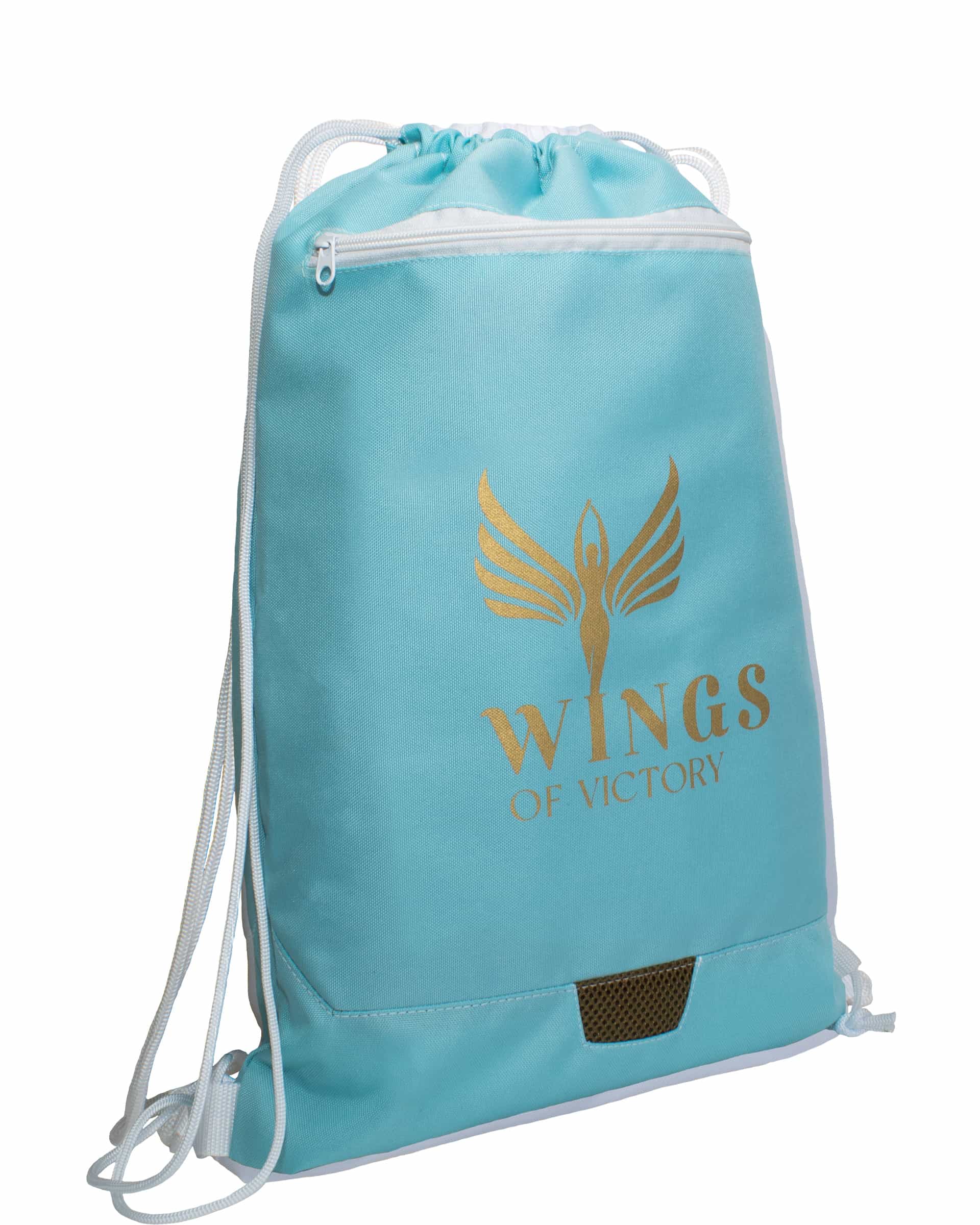 Багатофункціональний рюкзак-мішок Foot XL колір: тіфані, білий замовник: Спортивна організація 1 Багатофункціональний рюкзак-мішок Foot XL колір: тіфані, білий замовник: Спортивна організація