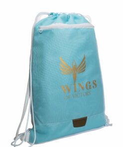 Багатофункціональний рюкзак-мішок Foot XL колір: тіфані, білий замовник: Спортивна організація
