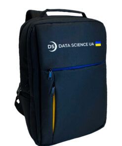 Рюкзак міський модель: Chess колір: чорний з синім та жовтим Замовник: DATA SCIENCE UA