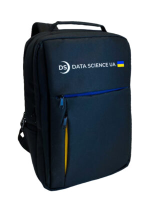 Рюкзак міський модель: Chess колір: чорний з синім та жовтим Замовник: DATA SCIENCE UA