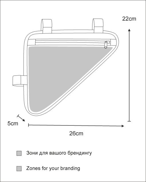 Велосумка під раму Surikat Triangle Bag колір: жовто-блакитний 3 Велосумка під раму Surikat Triangle Bag нанесення