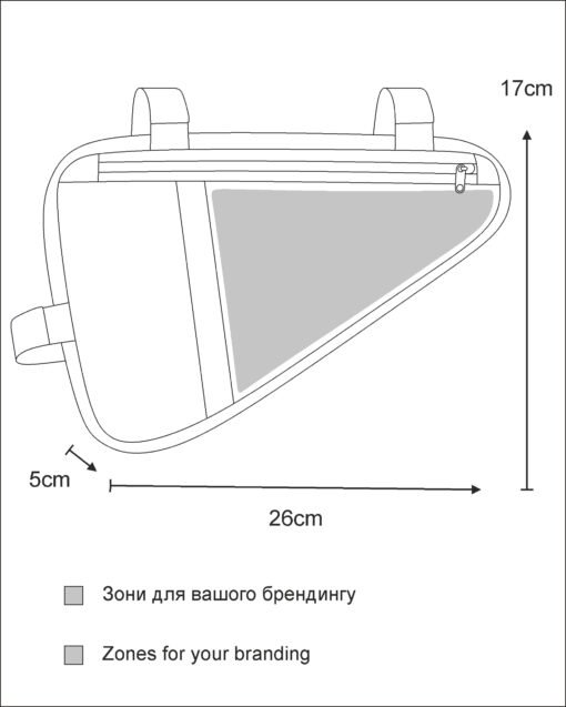 Велосумка під раму Surikat Triangle Bag Velco для брендингу