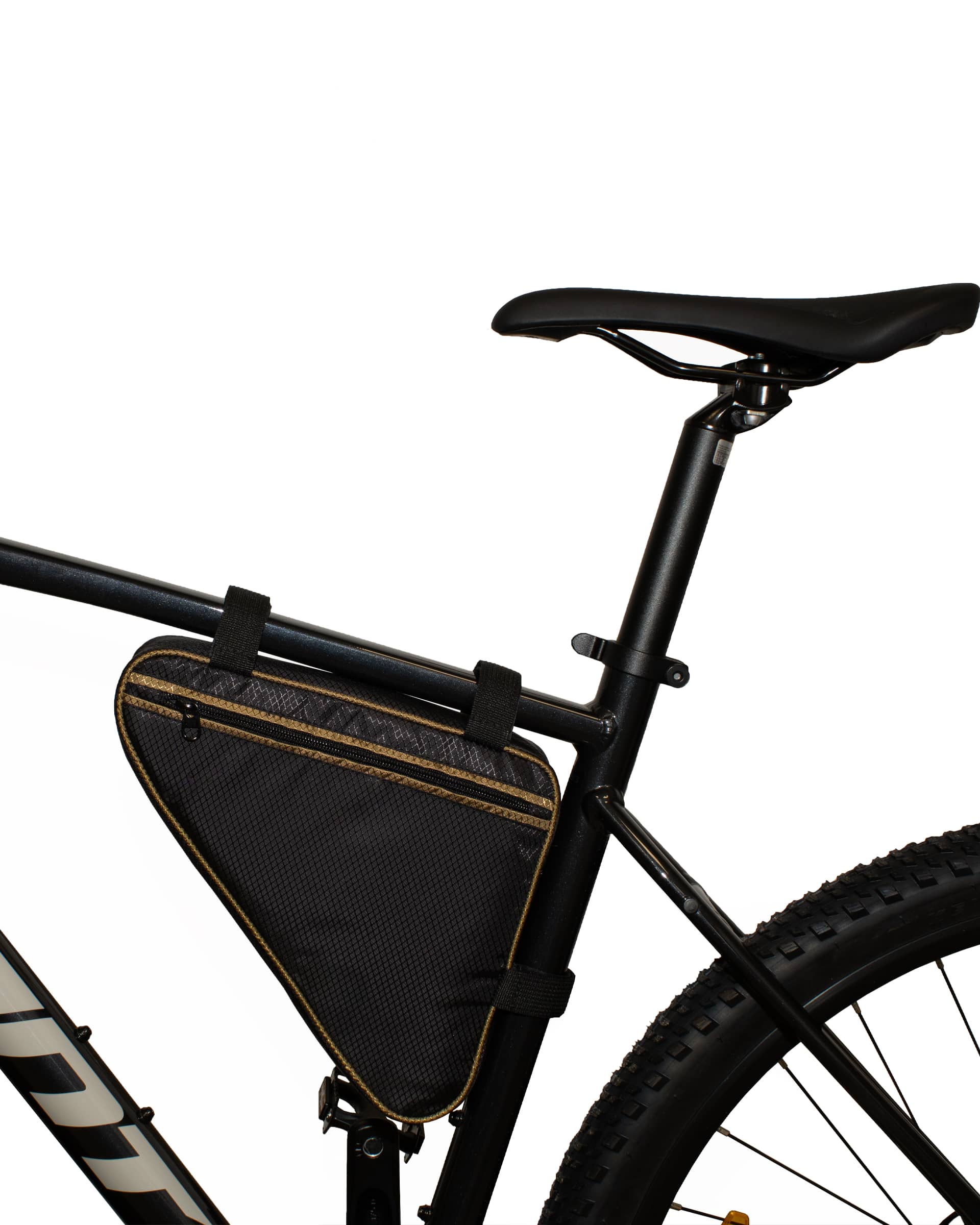 Велосумка під раму Surikat Triangle Bag Ripstop колір: чорно-золотий 2 Велосумка під раму Surikat Triangle Bag Ripstop колір: чорно-золотий