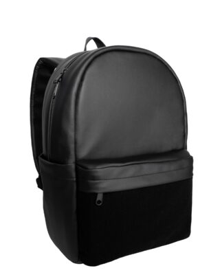 Рюкзак міський Zephyr Velcro чорний екошкіра