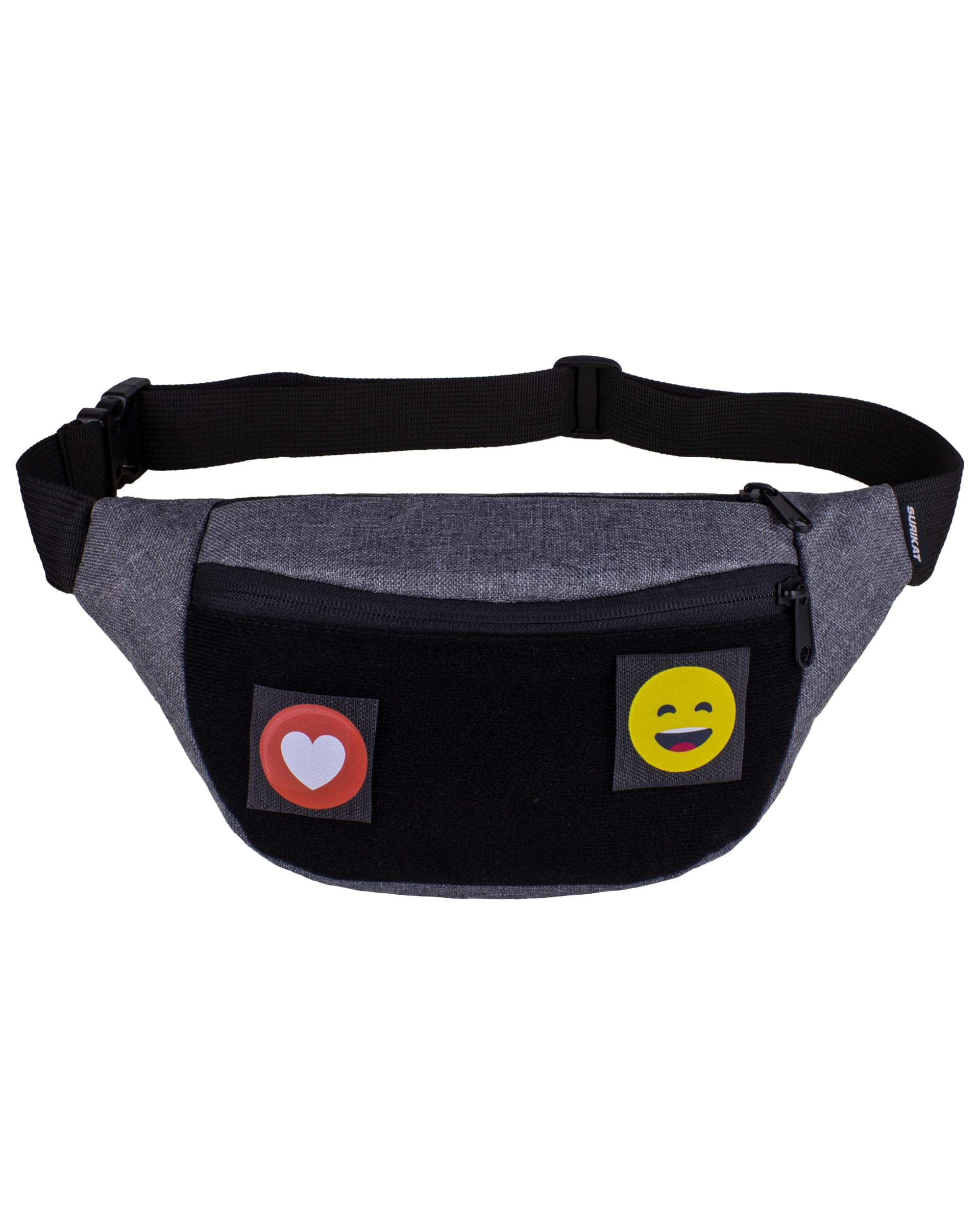 Поясна сумка Surikat модель: Smile Velcro колір: сірий меланж